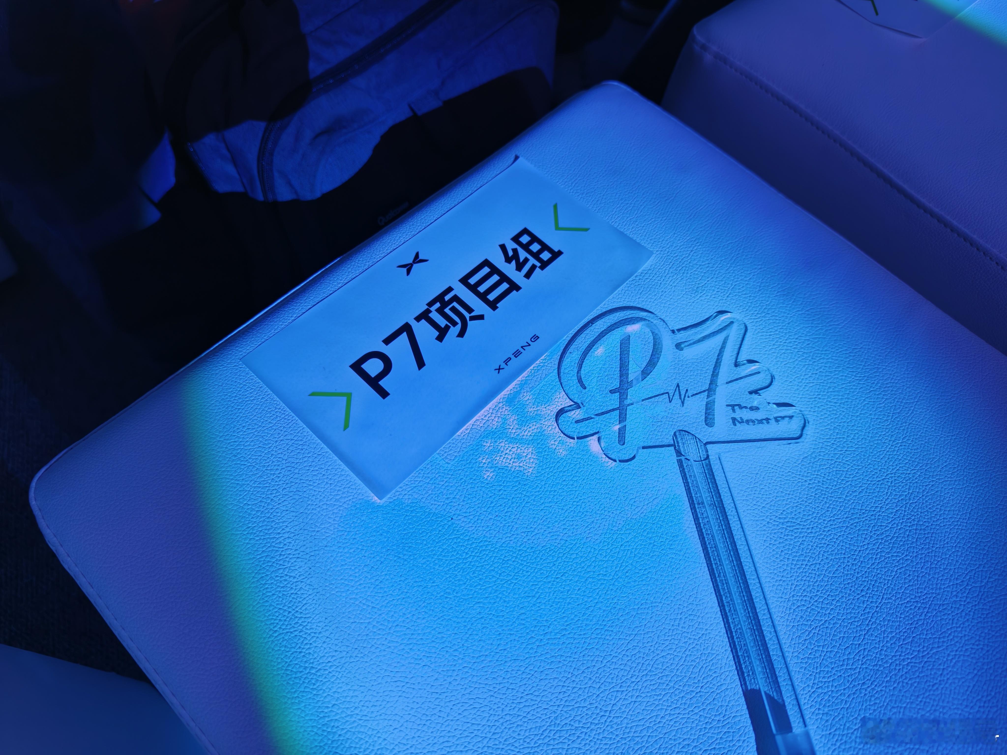 到了，位置很好，可以近距离看到何小鹏和罗永浩。前面是P7项目组的人。