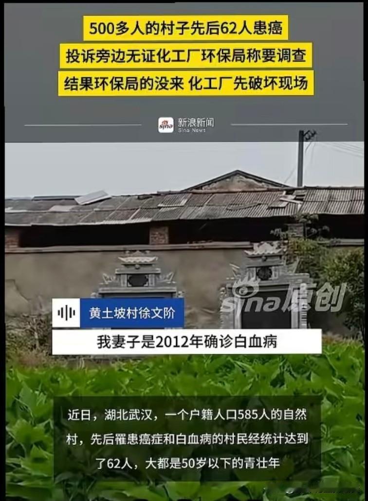 真的越看越心酸心痛！

原本好好的一个村庄，

硬生生被污染拖成了癌症村。最开始
