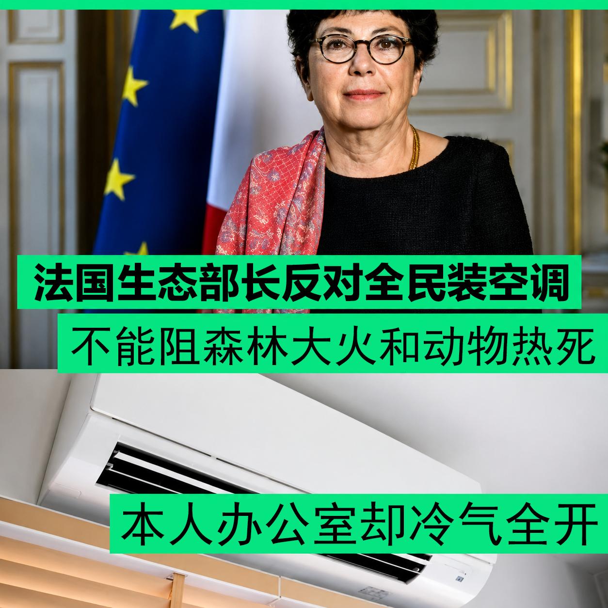 法国今年6月下旬遭遇破纪录热浪，最高记录达到44.3°C！

生态转型部长莫妮克