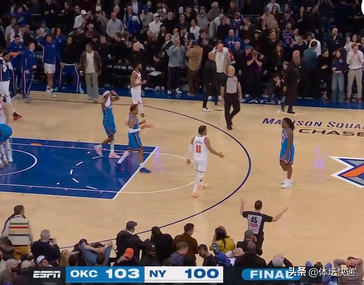 雷霆客场险胜尼克斯。NBA常规赛，雷霆客场挑战尼克斯。两支队伍都是攻守兼备的球队