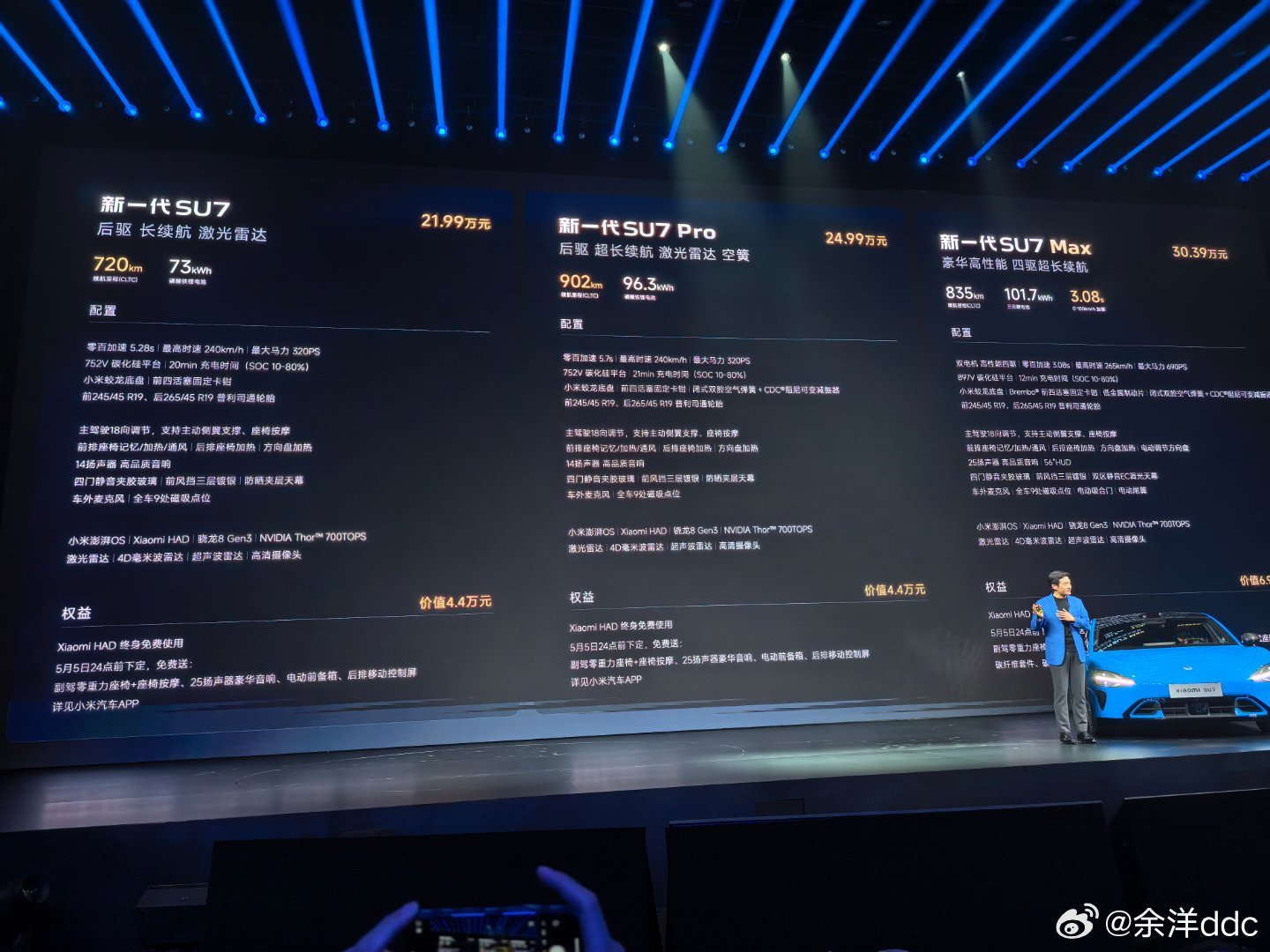 新su7价格来了，21.99w-24.99w-30.39w，比旧款只贵了四千左右