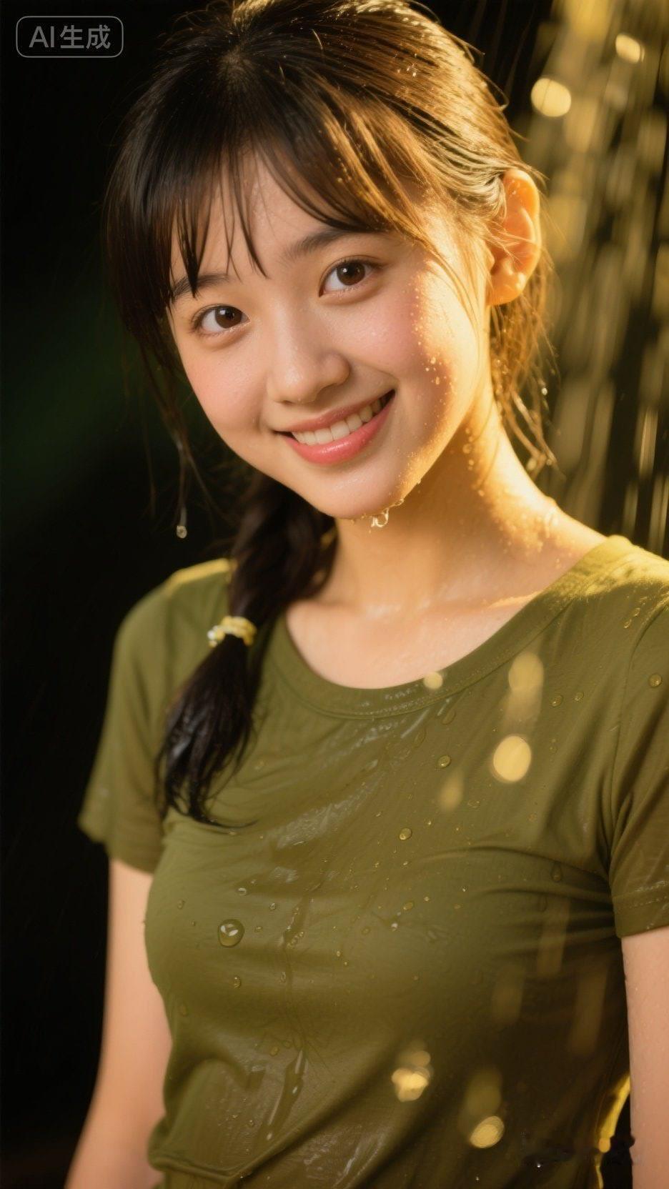 阳光洒落，少女微笑，清新自然，元气满满！