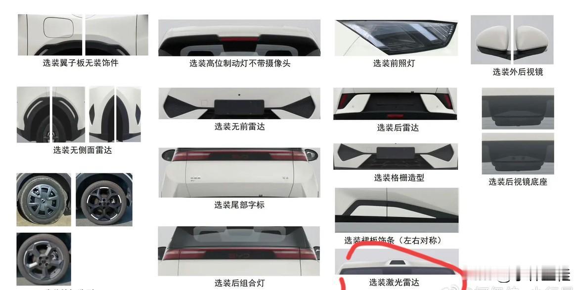 比亚迪海鸥：“大家想看我装上激光雷达的样子吗？”
话说，比亚迪海鸥可以选装激光雷