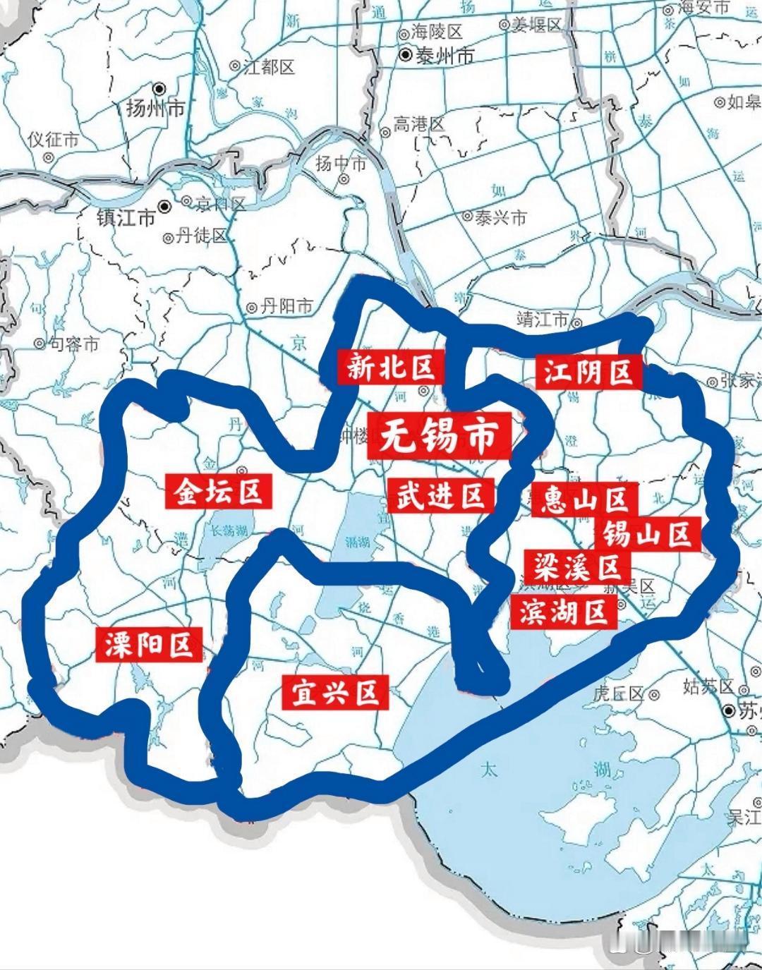 常州并入无锡，但市府放在常州，同时江阴、宜兴、溧阳全部改区，如此规划，一个强大且