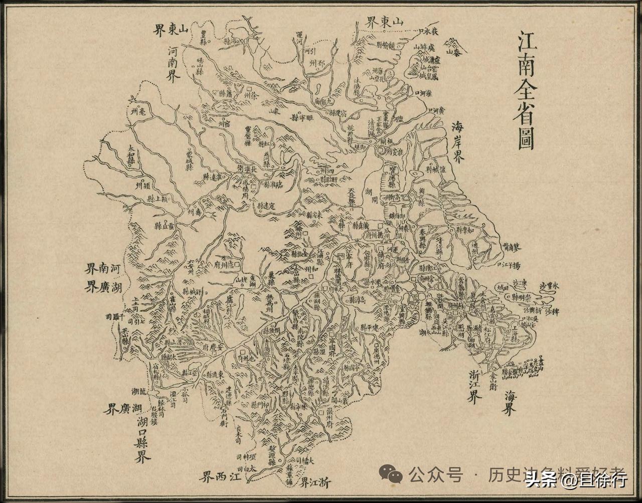 清代江南省全图。
清初江南省所辖府州有江宁府，今南京市全域。
常州府，今常州全境