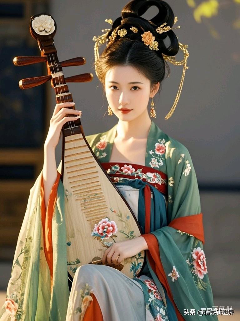 古典美人弹奏古筝，韵味十足！仙女演奏古筝 弹曲古筝