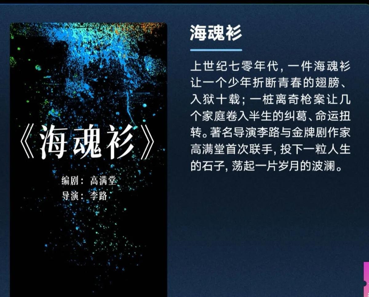 电视剧《#海魂衫#》班底
编剧：高满堂（南来北往、老酒馆）
导演：李路（人世间、