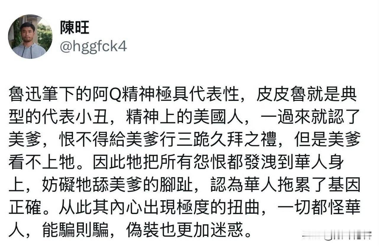 陈旺是要在美国的润人当中造反吗？是不是认识到了自己当初润过去的冲动？也看到了美国