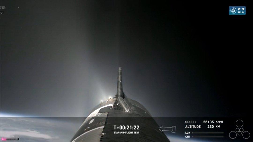 #马斯克SpaceX星舰第三次试飞#悠哉飞行中  #spacex星舰# ​​​