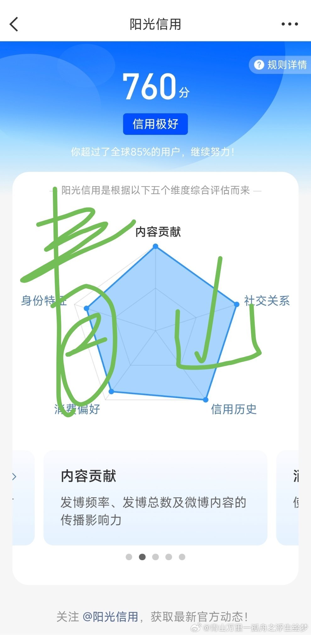 阳光信用 ‎阳光‎信用 ygxy极好760☀️想涨ygxy的可以跟我互动🉑转?
