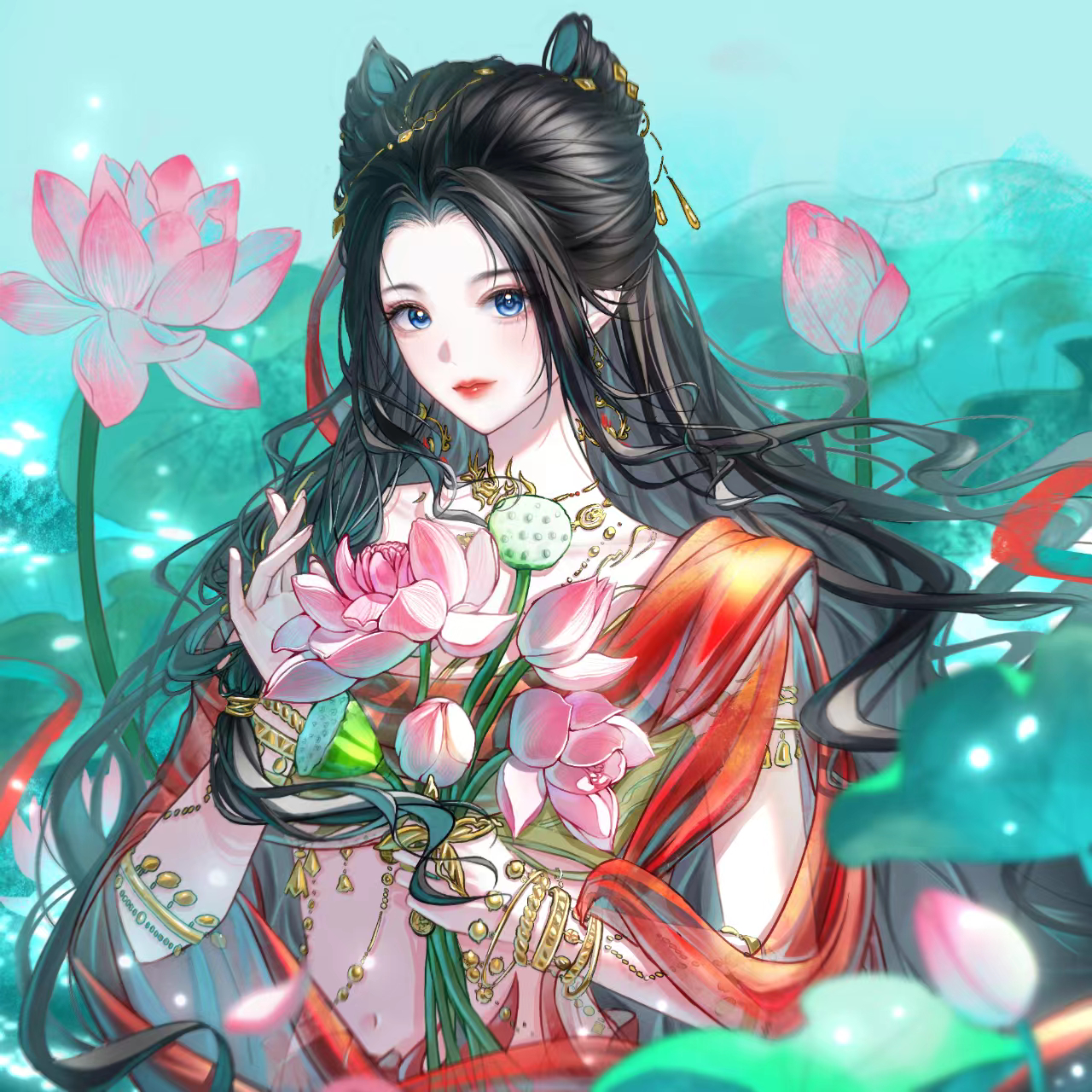 焰灵姬1124生日快乐 天行九歌焰灵姬朱雀 焰灵姬花影翩跹映素妆，清眸凝露韵悠长