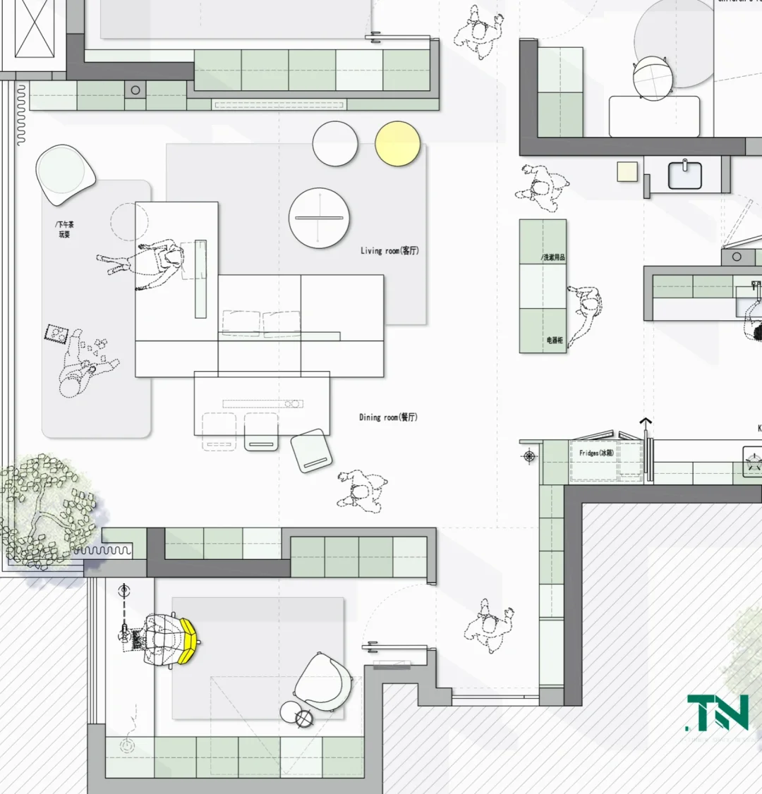 户型优化｜四居室的迷你餐厅蜕变｜2版方案