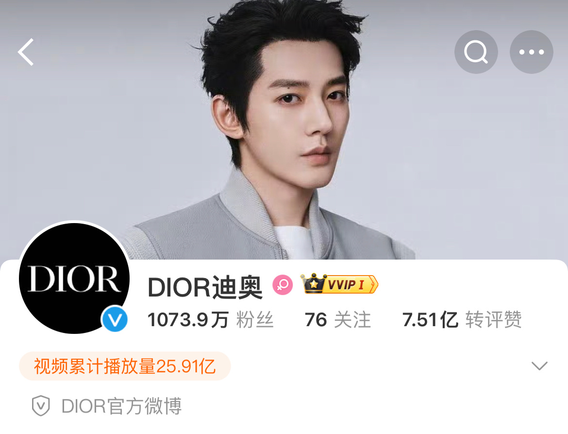 迪奥单人邓为，赏心悦目。不得不说雕选人的眼光确实很好。好看，有气质，人气高。 ​