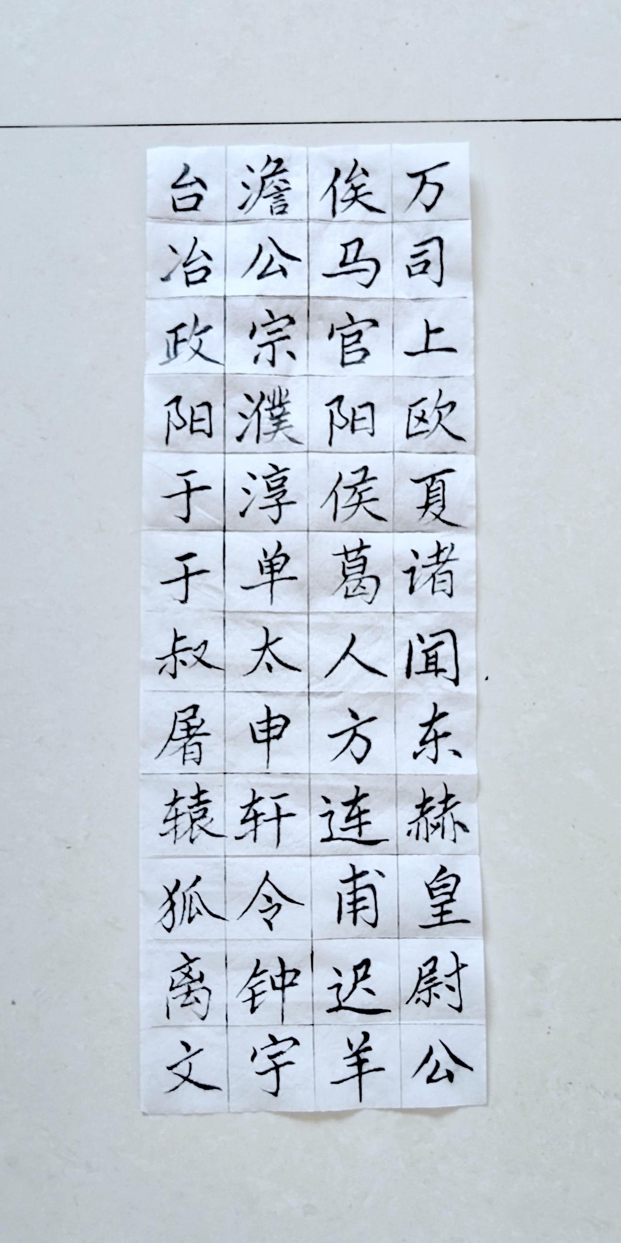 第七十五天《百家姓》（10）正楷毛笔练习