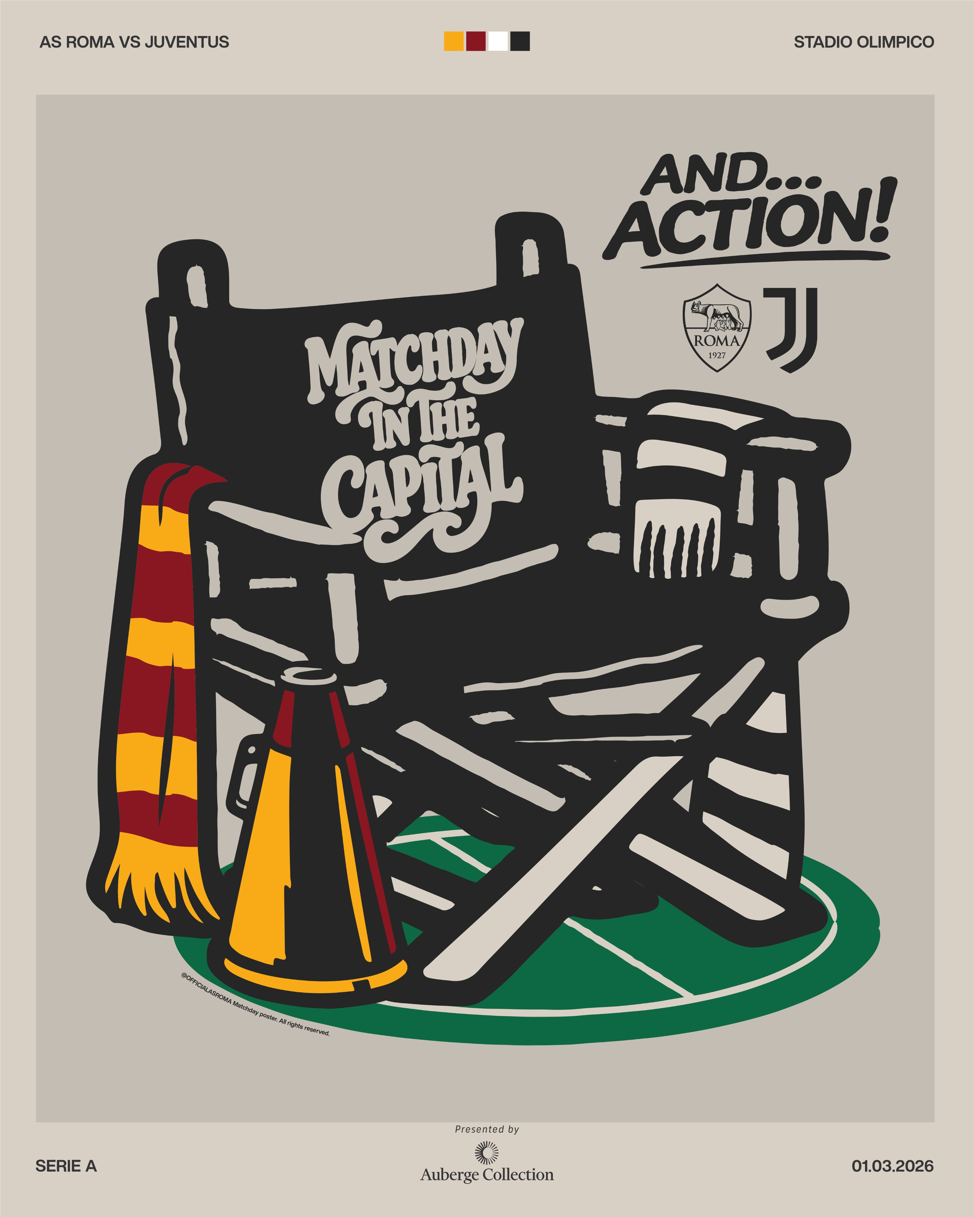 比赛日海报，导演椅准备就绪 