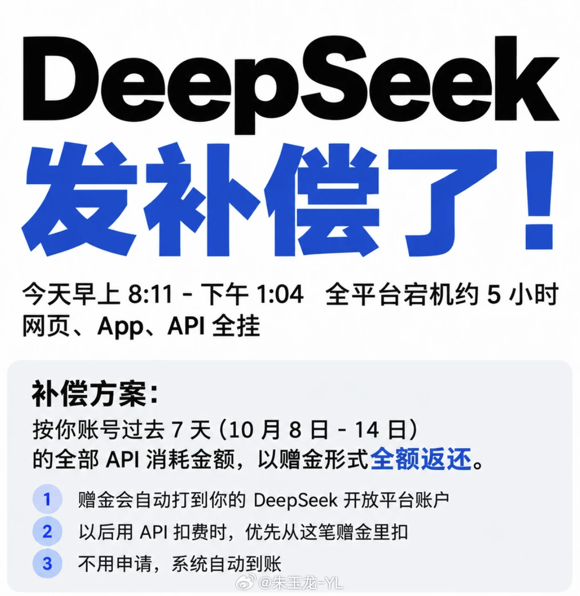 DeepSeek补偿DeepSeek故障补偿  我岳母今天问我为什么DeepSe