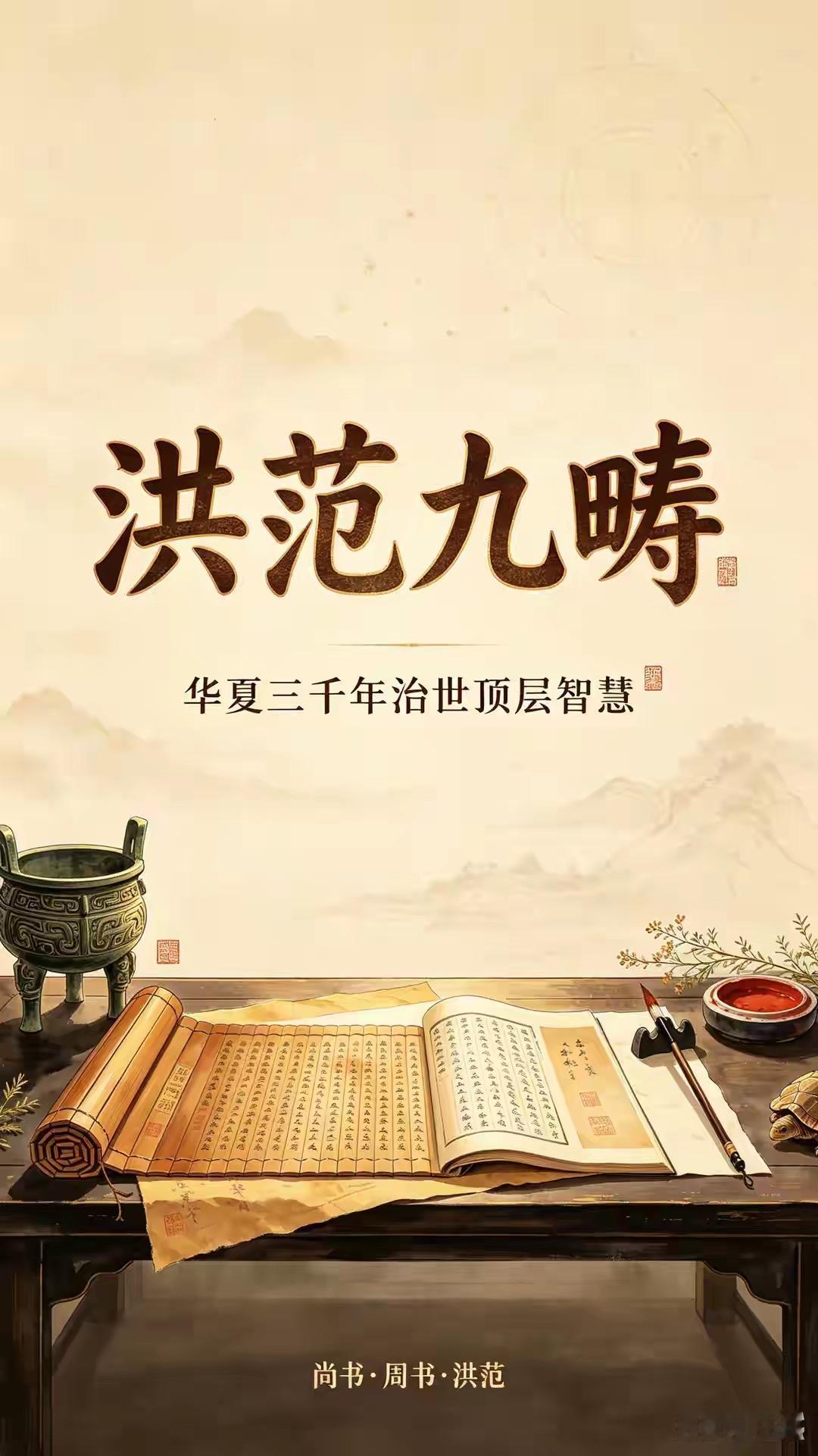 《尚书·洪范》的九畴是华夏最早的系统治国纲领，传为箕子向周武王陈述的“天地大法”