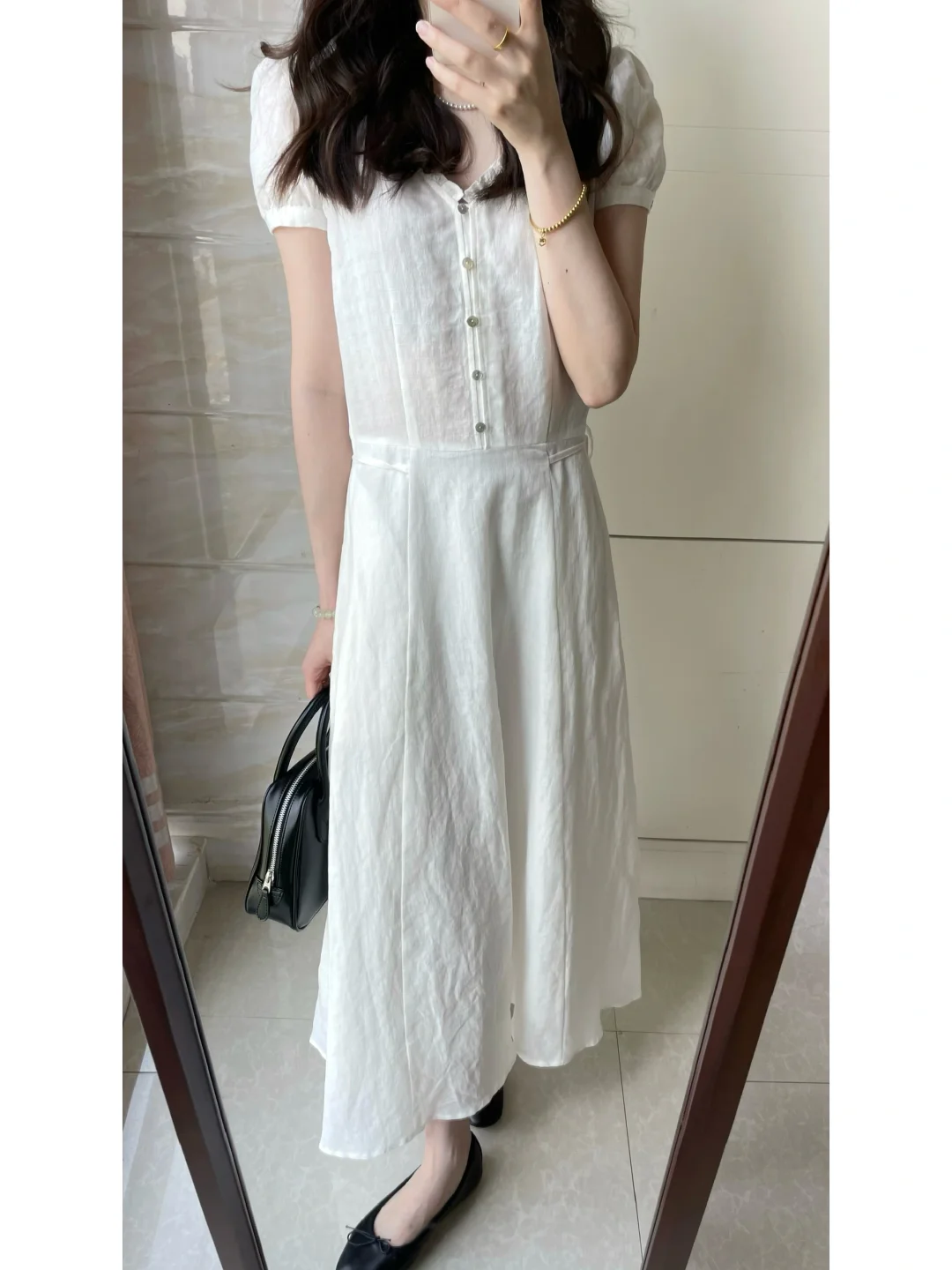 复古优雅小白裙