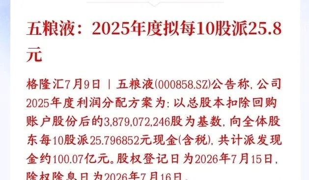 白酒板块开启自救模式！五粮液豪掷百亿现金分红稳住盘面。家底充足常年高派息，妥妥的