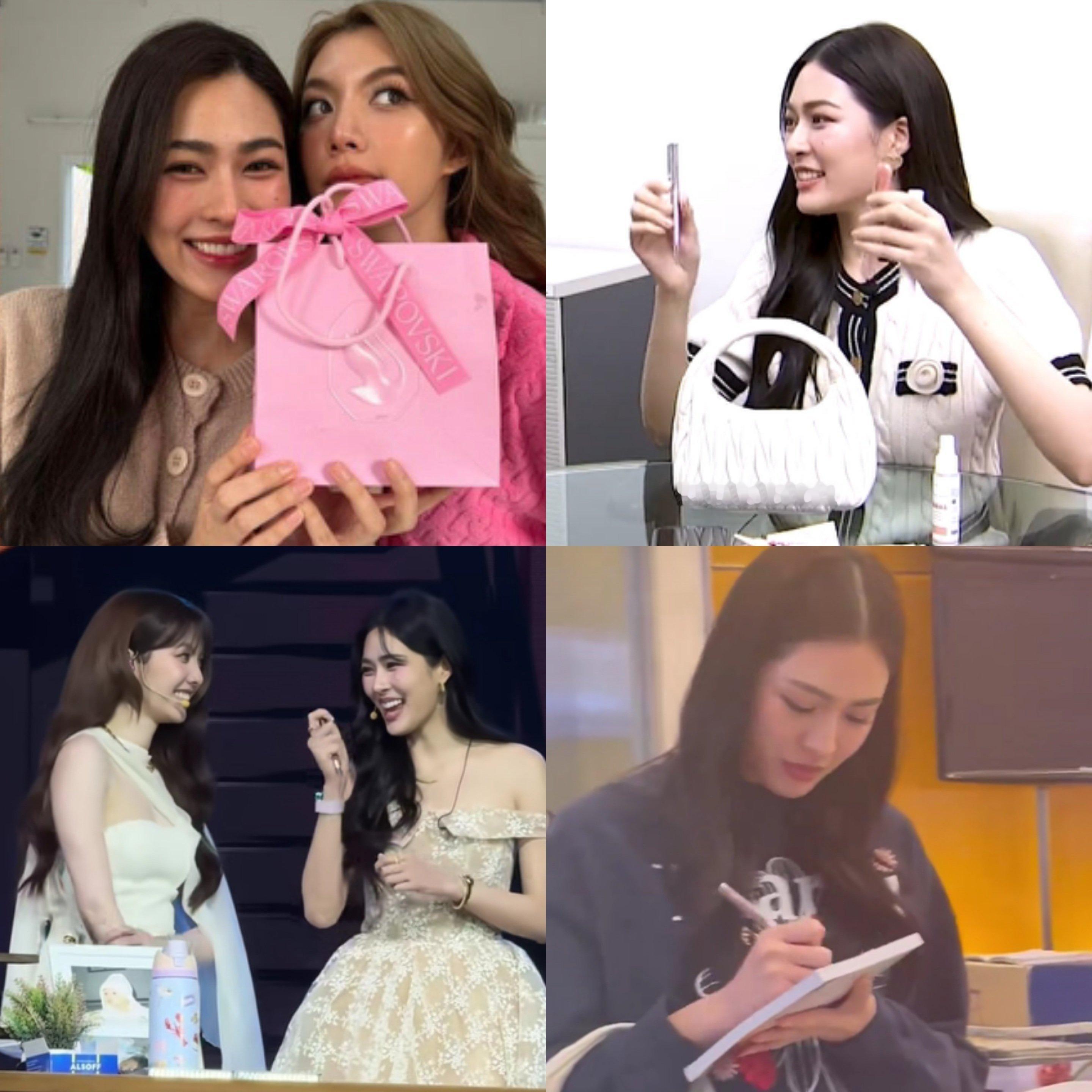 “来买笔给coco签亿万合约用的。眼熟吗？紫粉色。奥姆送给我的第一份礼物就是笔，