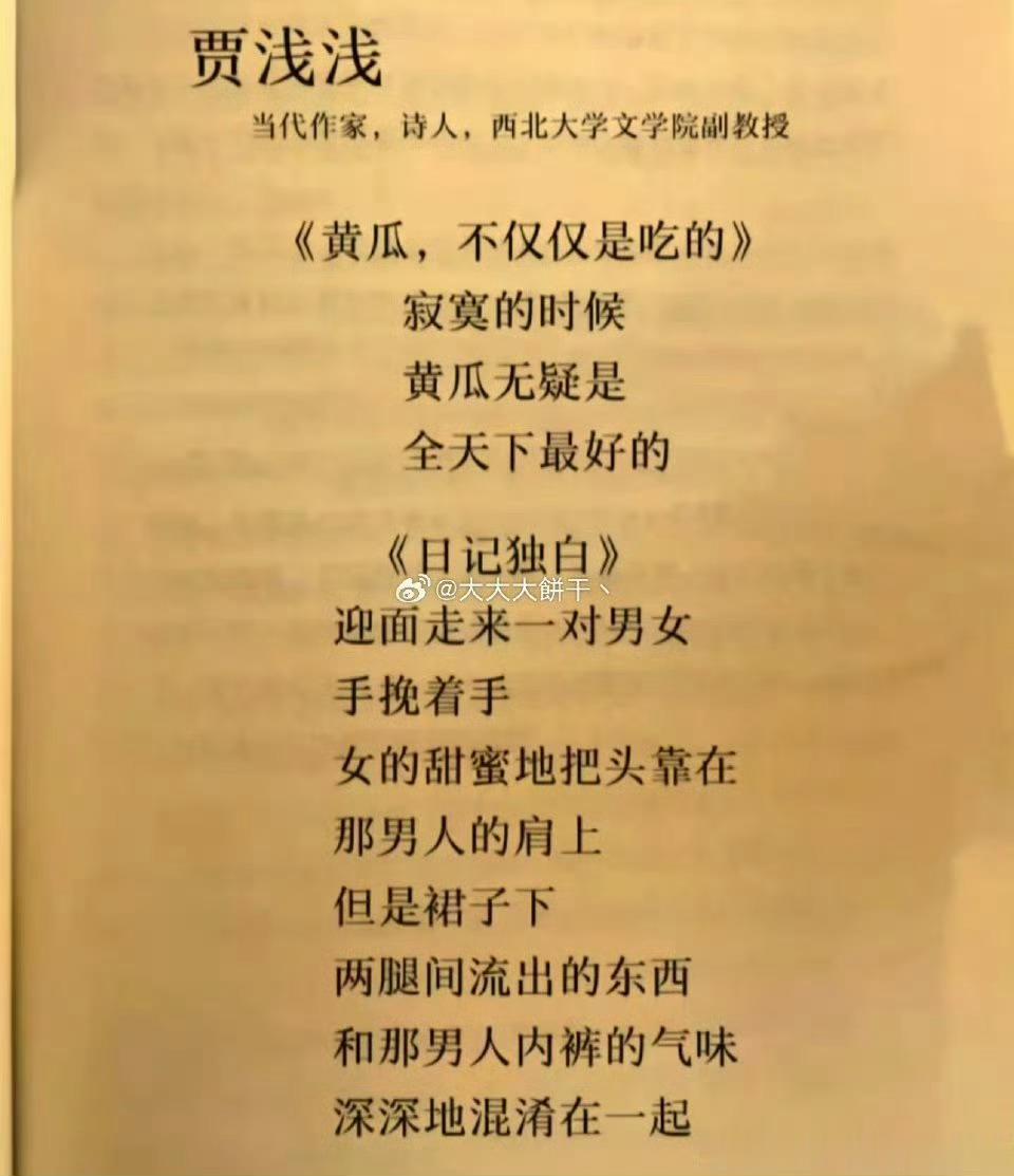 让我们再来回顾一下贾浅浅副教授的杰作。尤其那首《进城》，你不服是不行的。大作家的