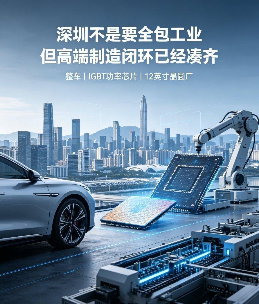 经常有人问深圳能不能做成一座全门类全包的工业化城市，其实答案很现实：完全包揽所有