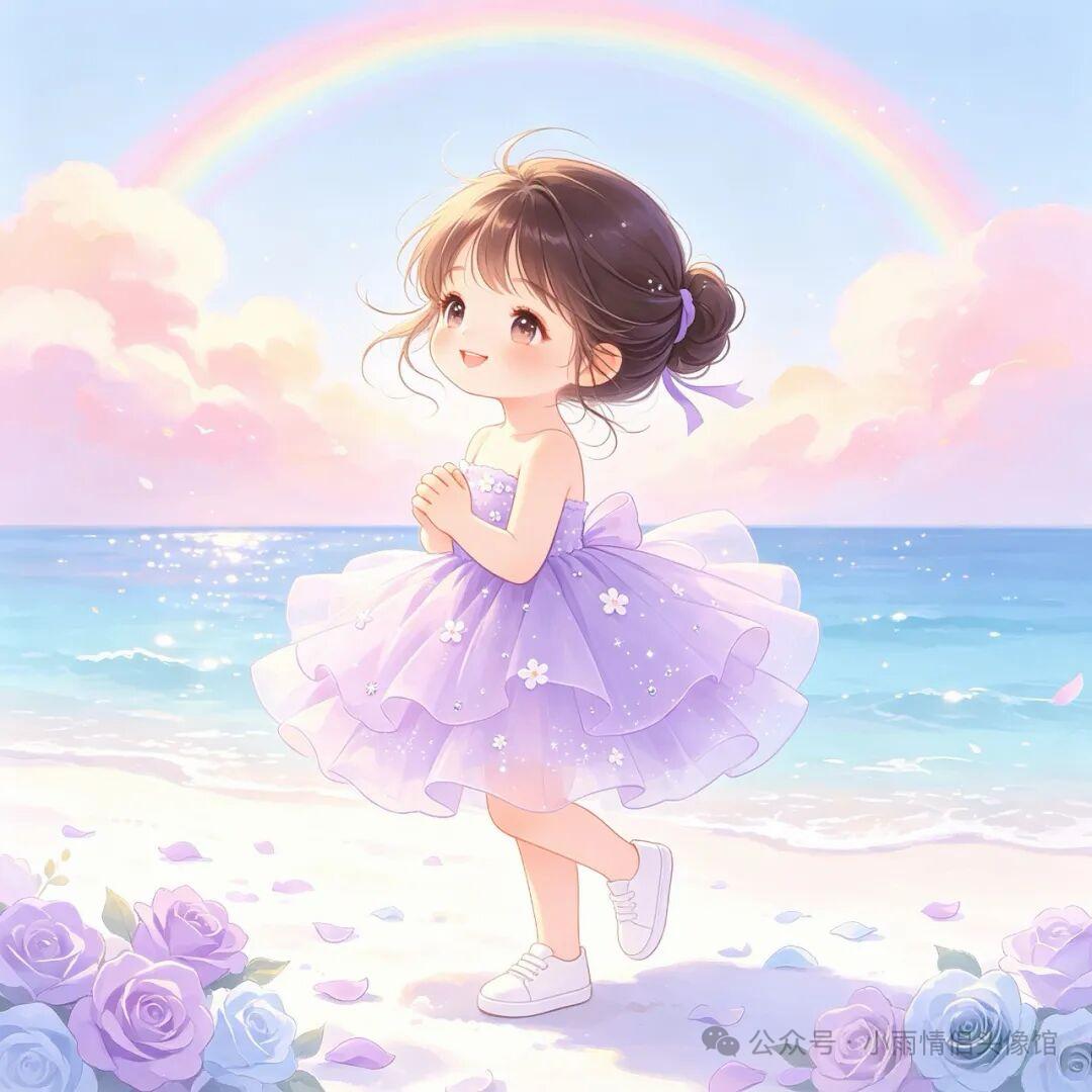 情侣头像｜沙滩晚霞，小众神仙情头