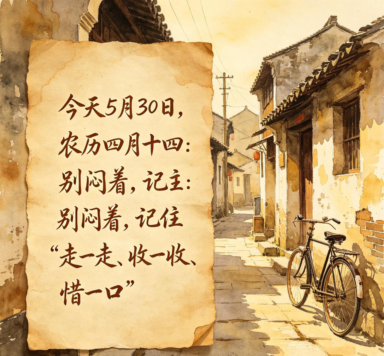 【5月30日｜农历四月十四｜今天真不是让你去庙会，但这三条老规矩，懒不得】

这