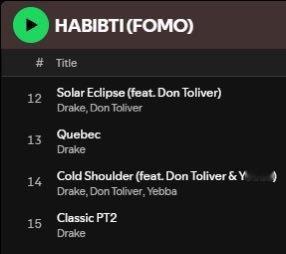 Drake 的 FOMO 里的歌曲将收录在《HABIBTI》豪华版中fomo 即