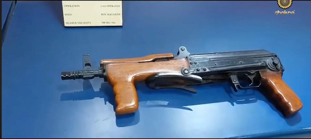 印度陆军博物馆展出巴基斯坦渗透者使用的小作坊短阿卡