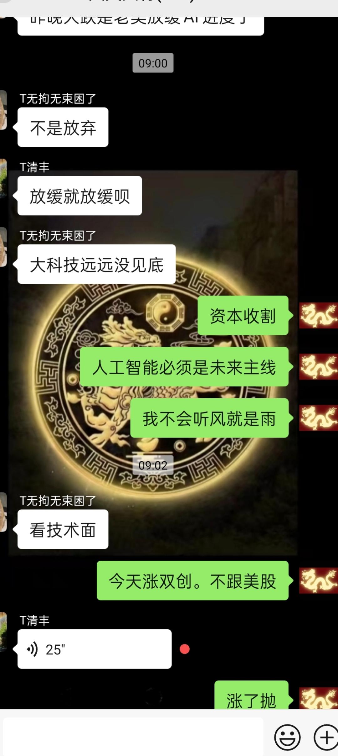 旁人皆看外围涨跌，以此预判A股。
我看盘面自有气机，认定双创不会跟随美股杀跌。