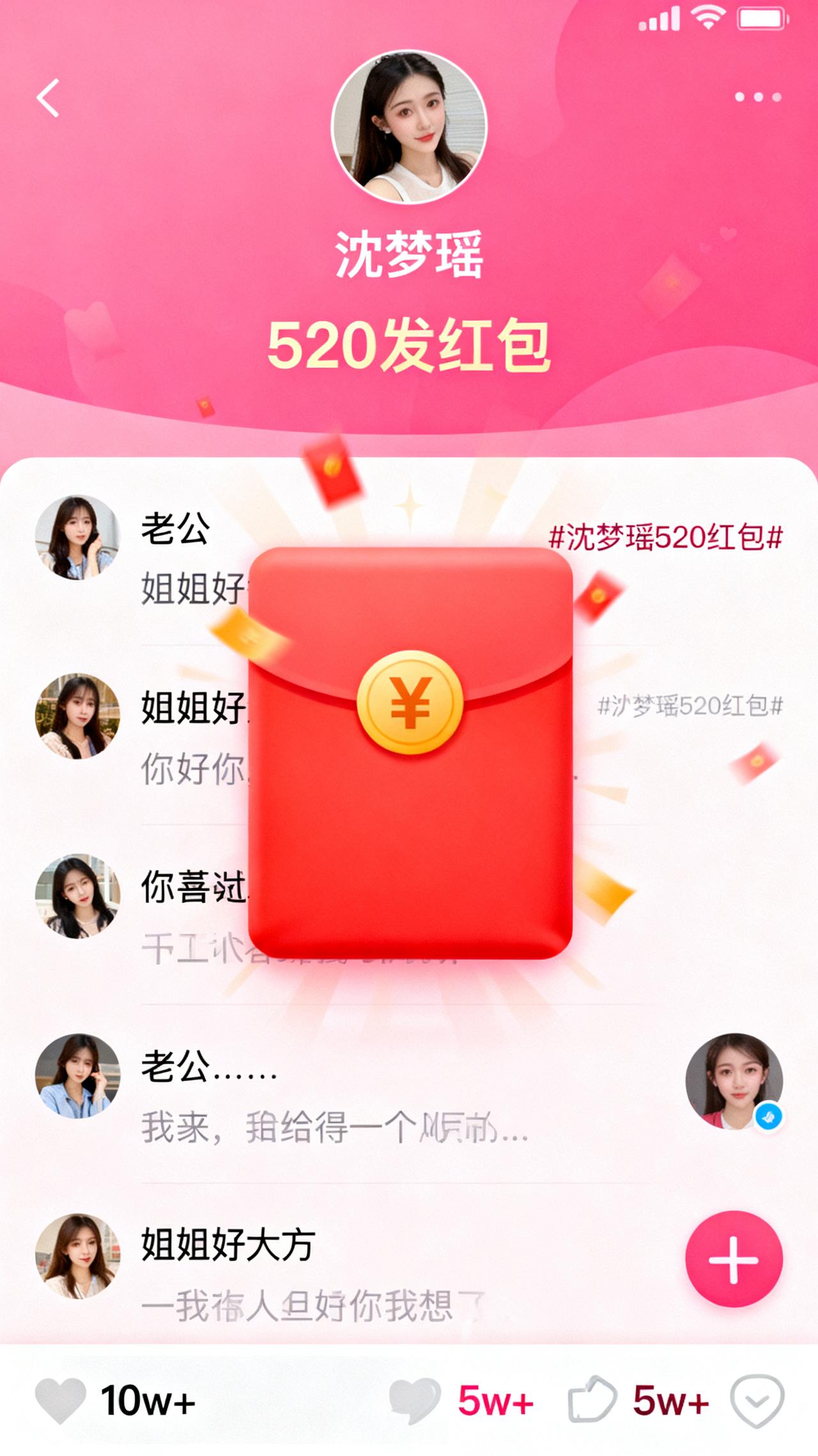 “沈梦瑶520发红包”这个话题热起来，其实很有粉丝圈那种热闹又可爱的氛围。事情大