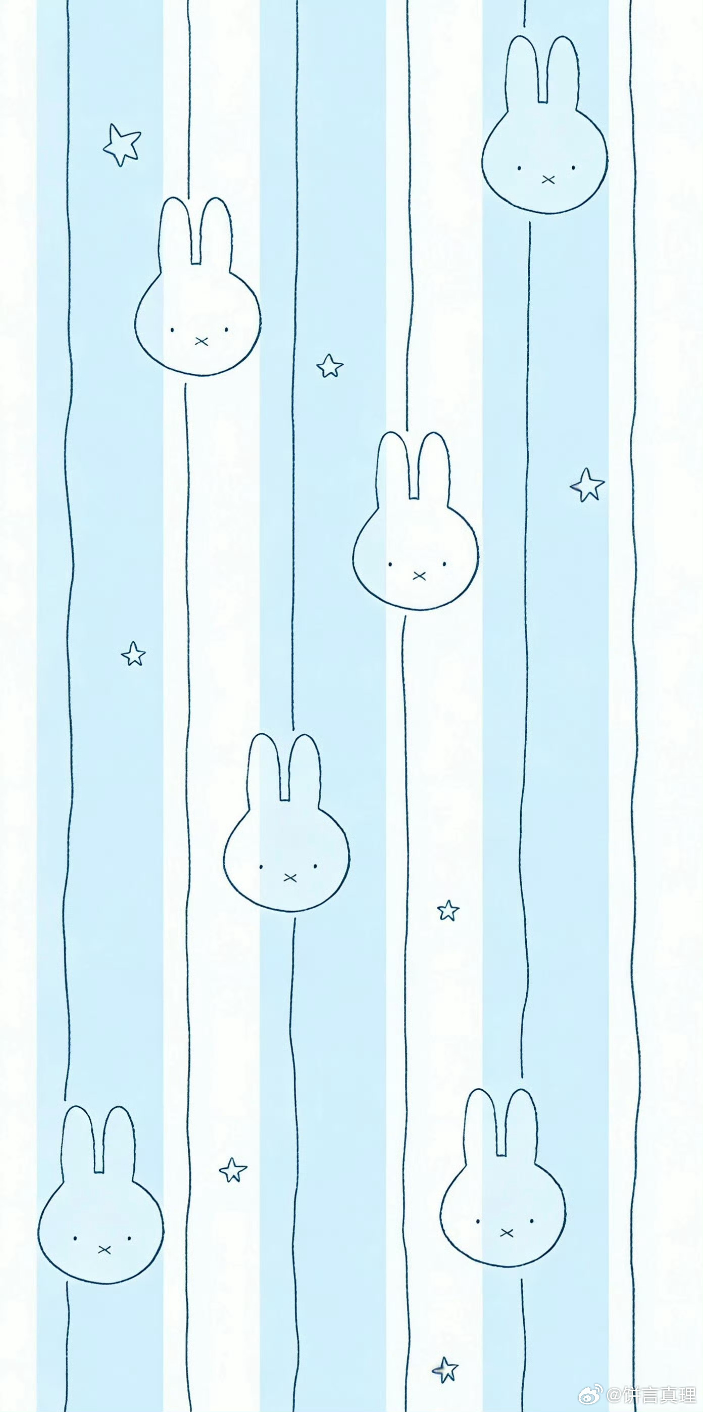 WeChat聊天背景图丨韩系壁纸丨ins风壁纸丨高级感壁纸丨米菲兔丨无水印 ｜蓝