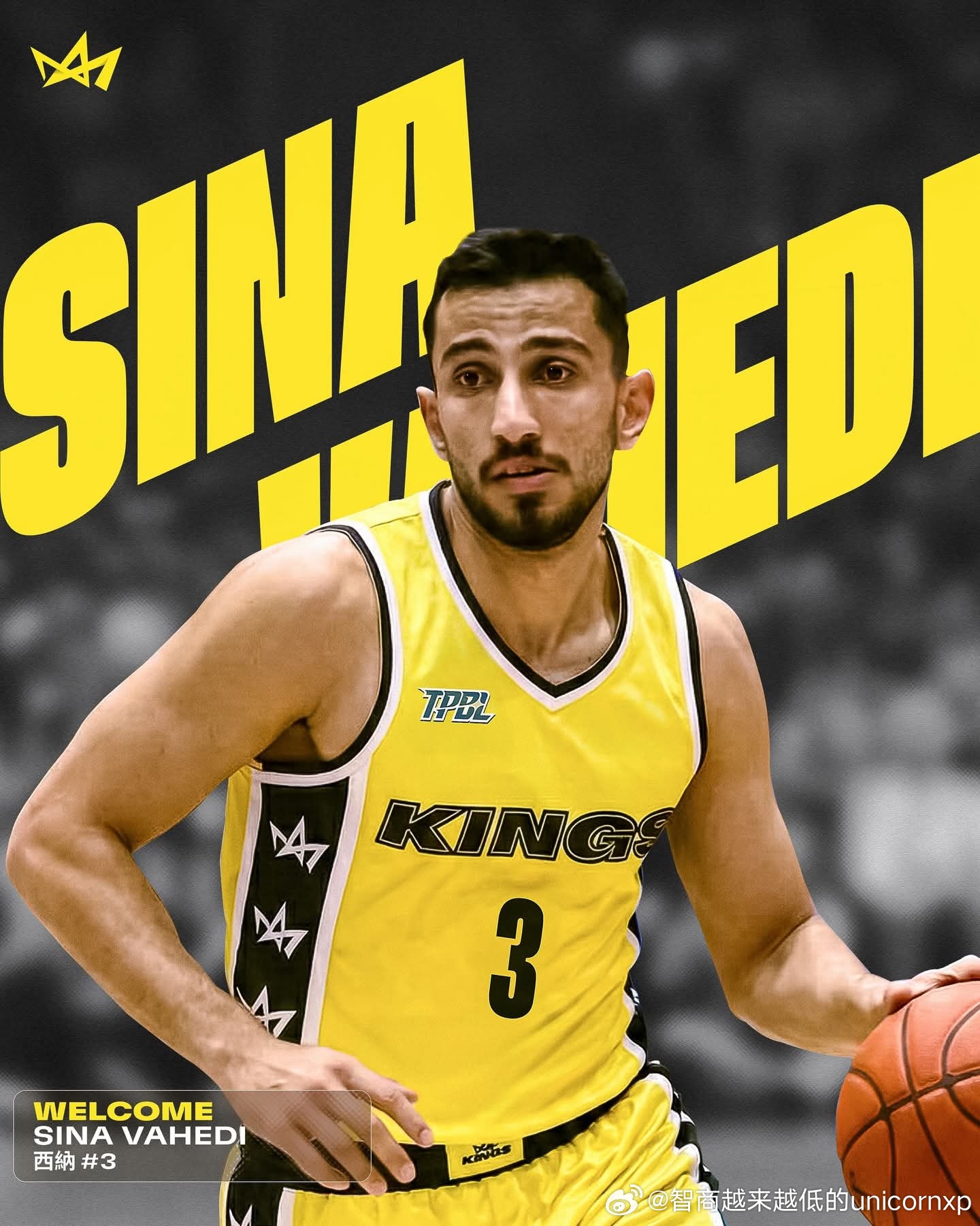 伊朗国家队后卫Sina Vahedi加盟新北国王队，国内局势动荡，是不准备回去了