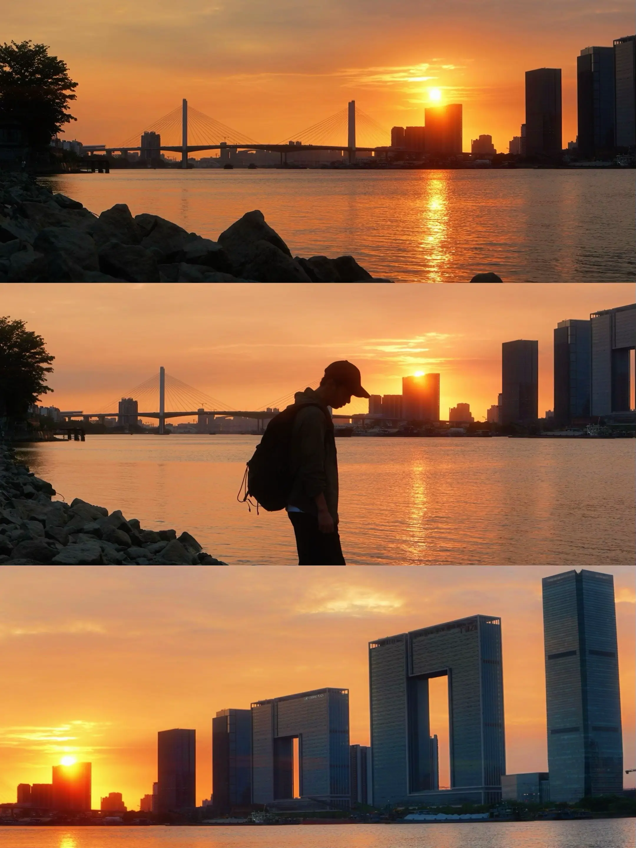 今天珠江边的日落依然那么动人，时光勿勿 ，六月终了，年已过半，历经些许...