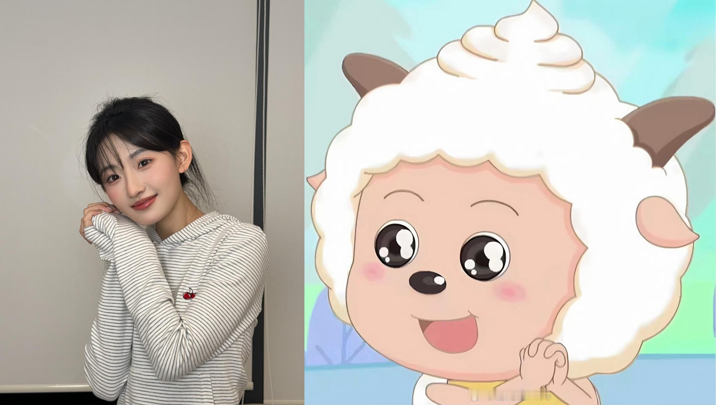 杨雨潼我是最棒的小杨 直播里杨雨潼模仿小羊的模样好俏皮，她对角色充满热情，对其他