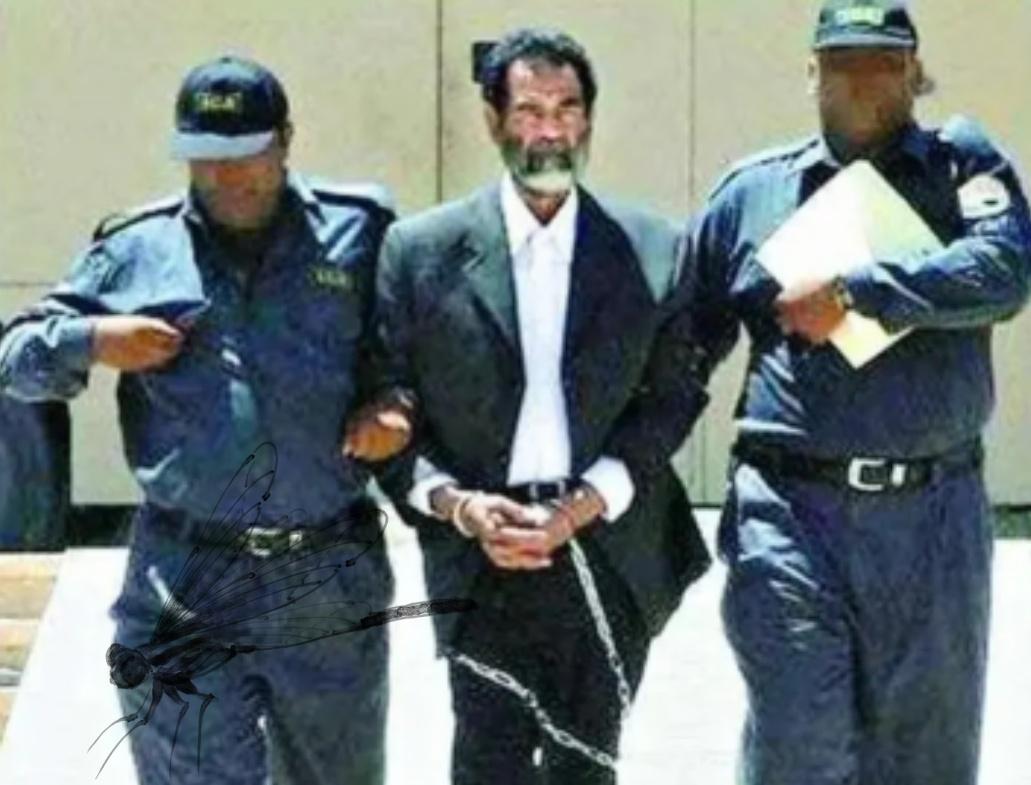 萨达姆绞刑时刻，身子在抽搐、挣扎，整个行刑过程持续了25分钟，这一画面曾震惊世界