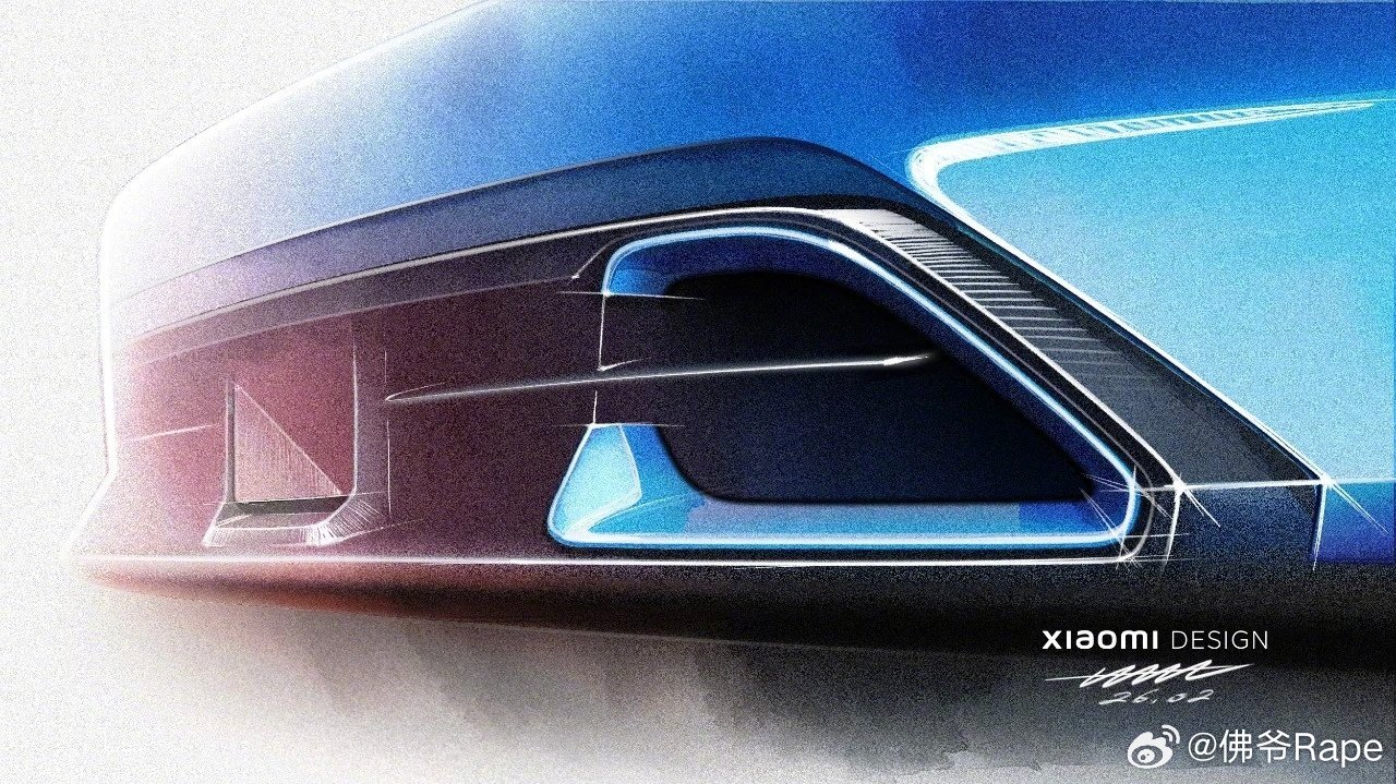 小米新su7 设计师手稿全新4D毫米波雷达+进气格栅！这设计怎么样，评论区聊聊大