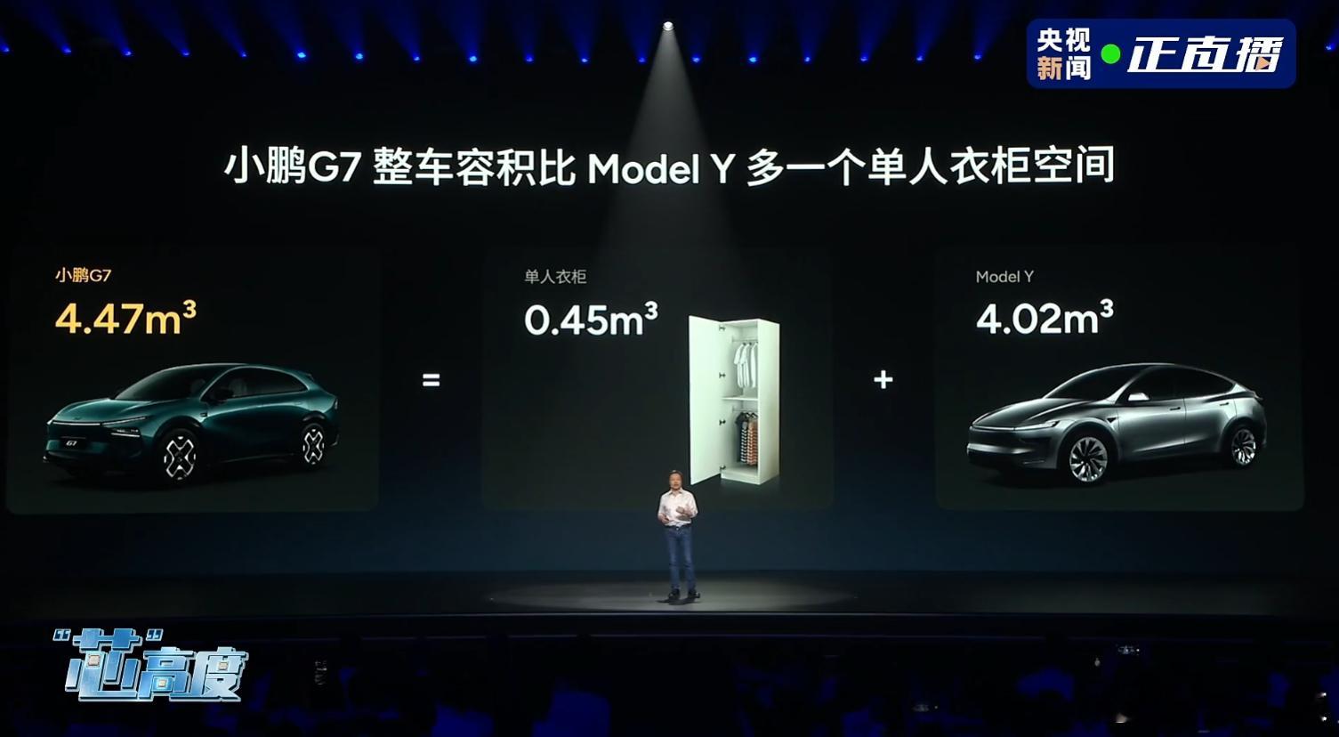 这样比，小鹏G7整车容积比特斯拉Model Y多一个单人衣柜空间。[笑cry] 