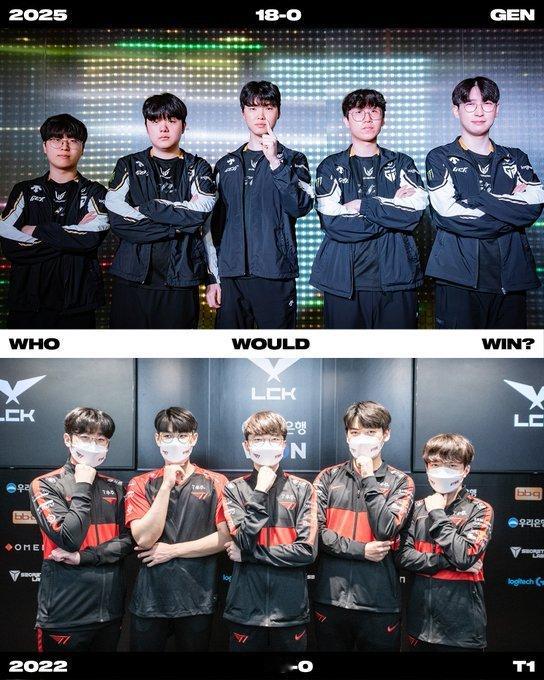 LOL Esports官推提问：2025目前全胜的GEN VS 2022春季赛全