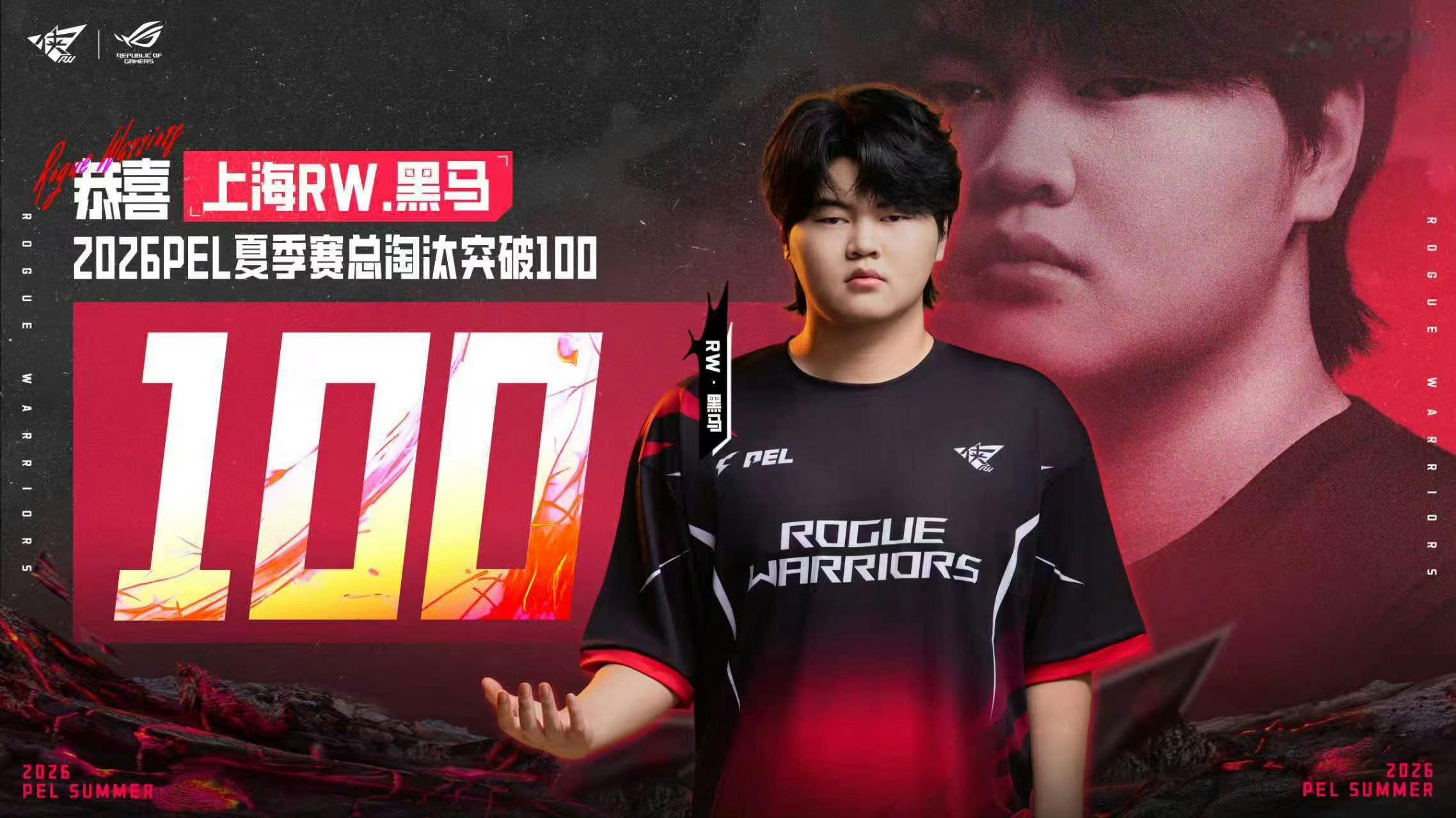 2026PEL夏季赛第七周周决，RW黑马赛季淘汰破百。上海RW.黑马正式达成10