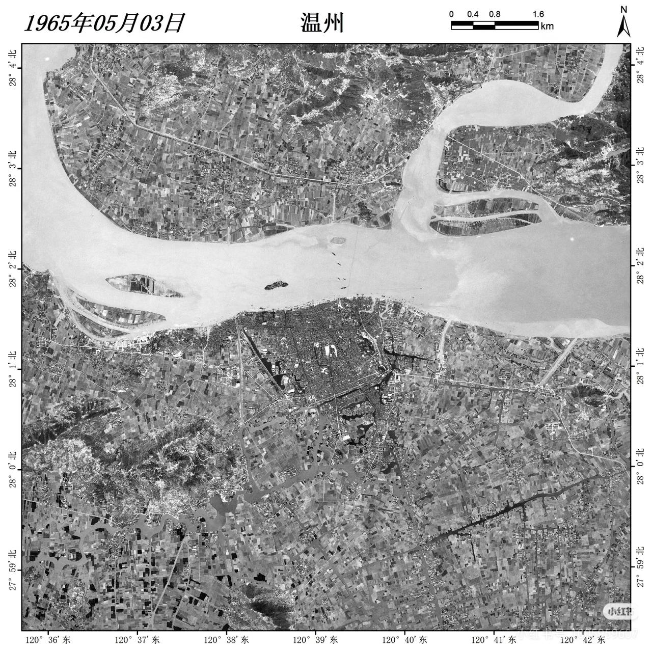 温州市1965卫星图