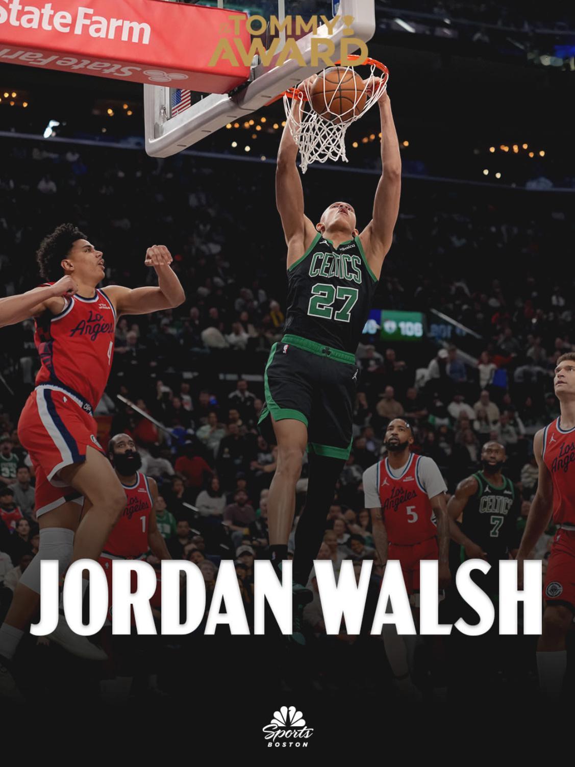 凯尔特人国度 今日比赛【 The Tommy Award 】 得主 : Jord