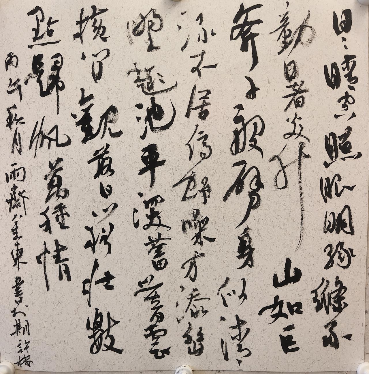 日日晴空照眼明，绿绦不动暑炎升。山如巨斧icon千般劈，身似清流不舍停。蝉噪方添