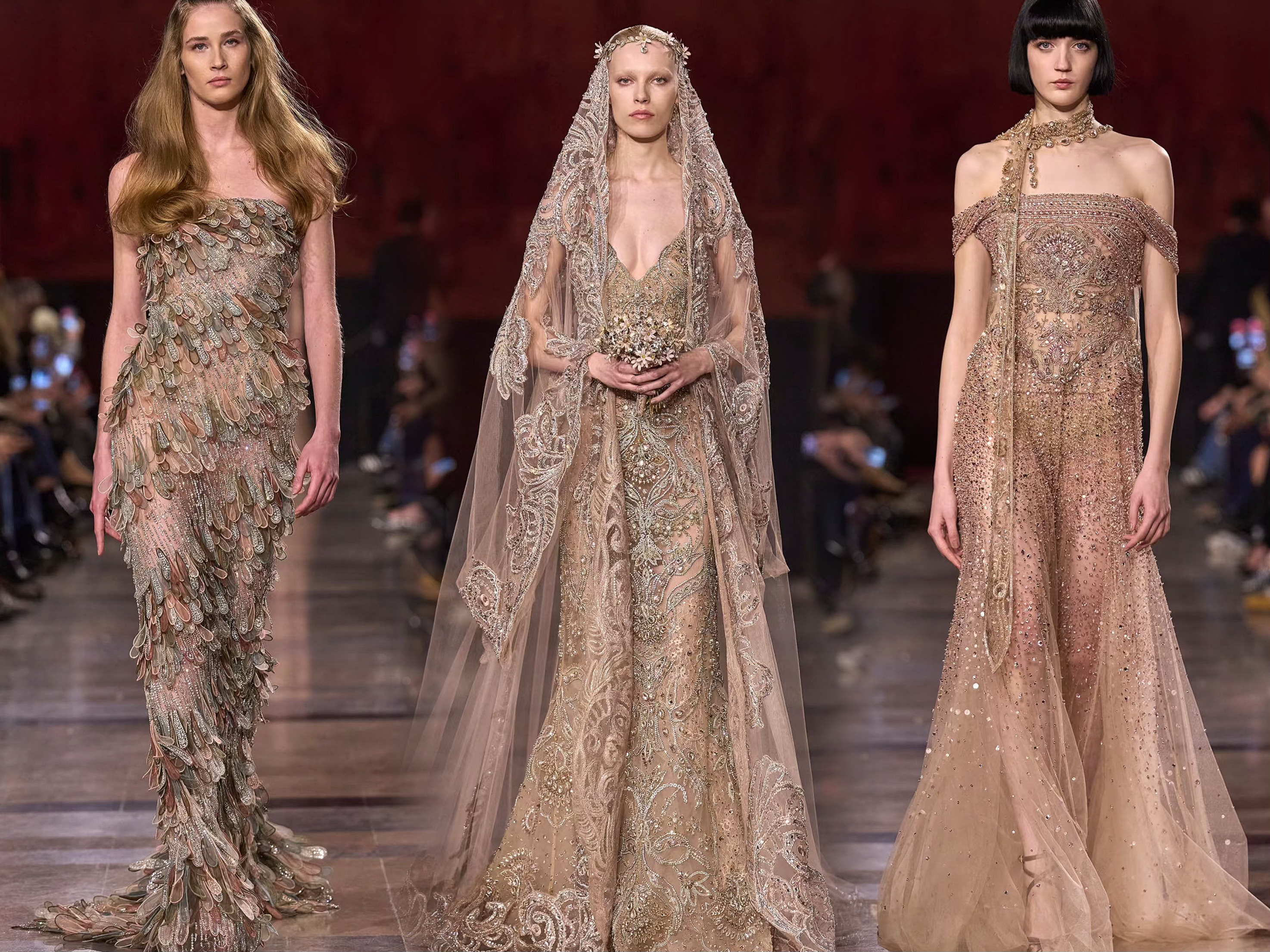 Elie Saab 2026 春夏高定系列，58 套 Look，这季是沙丘风吹向