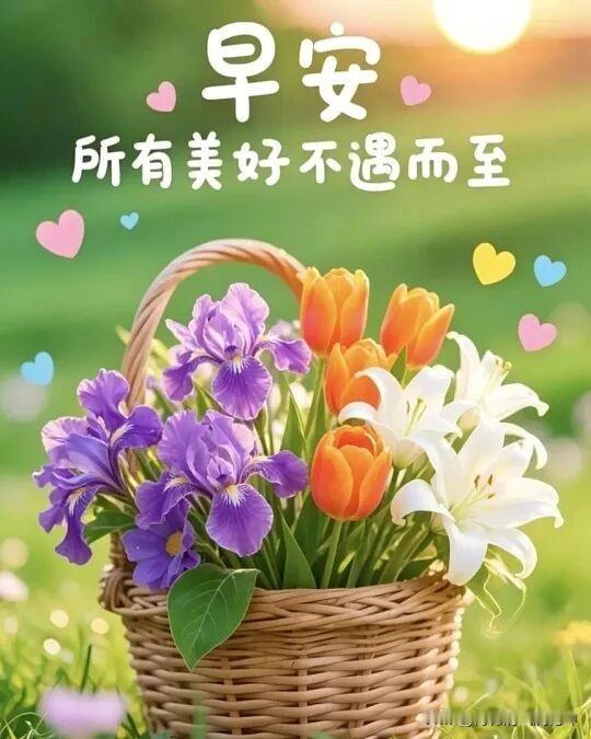 早安，美好不期而至，愿你今天充满阳光和鲜花！🌞💐🌷