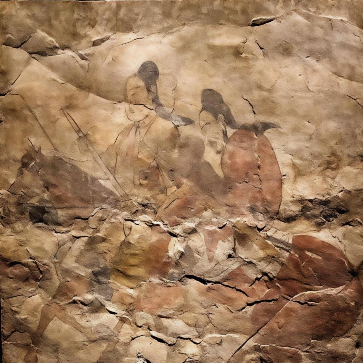 在太原北齐壁画博物馆，置身于《鞍马出行长卷》壁画前，北齐贵族出行风猎旌旗前呼后应