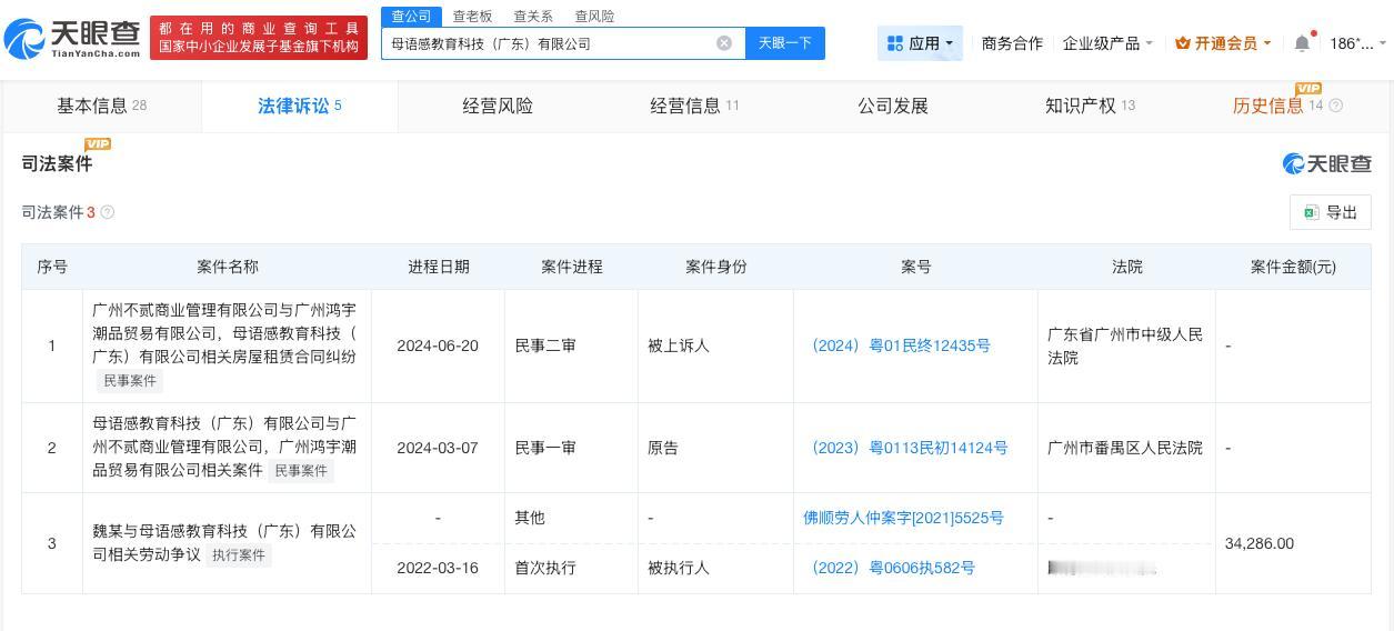 母语感关联公司涉多起纠纷

小短腿夏酱关联公司已注册相关商标小短腿夏酱
近日，母