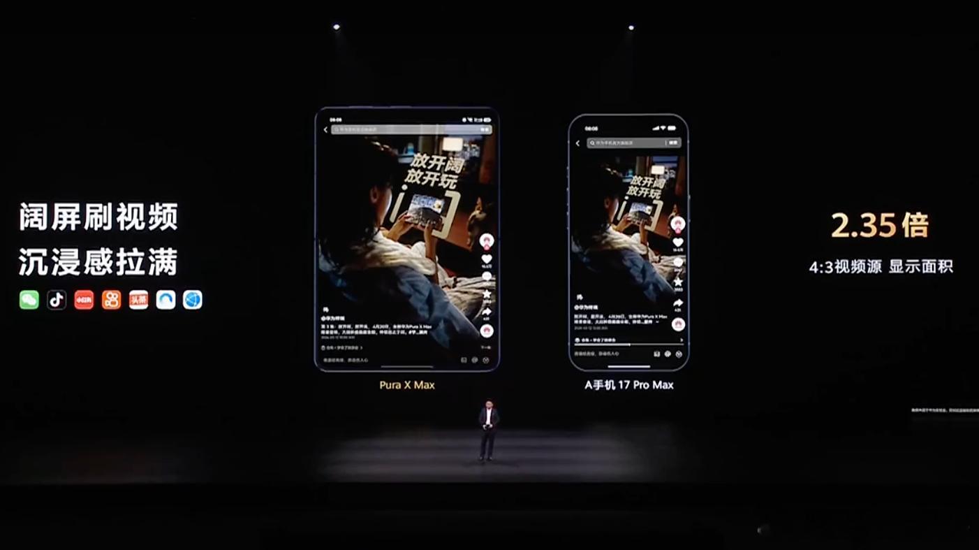 华为发布会 A4纸的比例，很神奇的比例，怎么对折，都是一样的比例目前4:3的视频