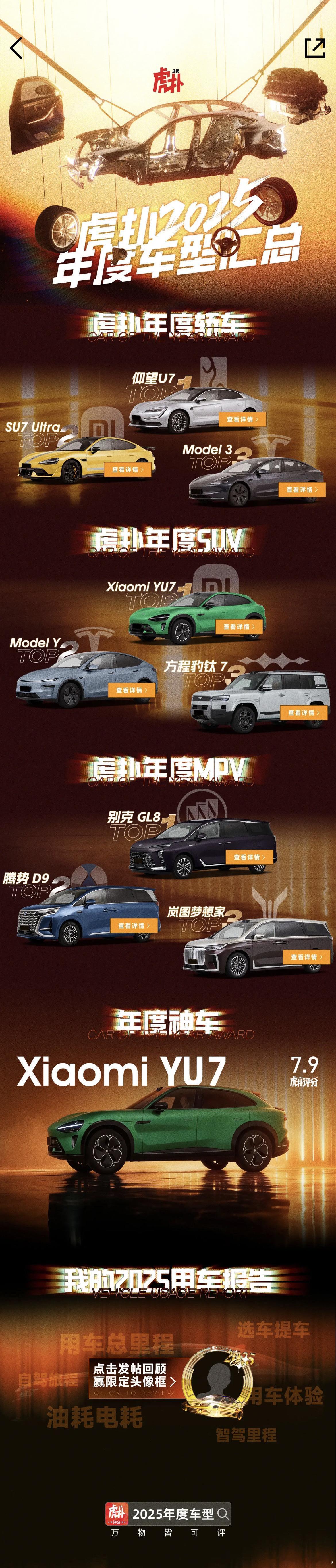 虎扑选的年度车，你们觉得含金量高不高